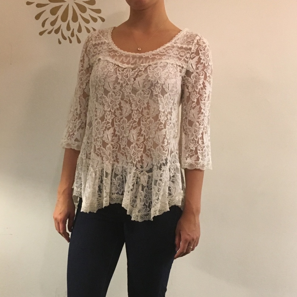 Free people lace peplum top
